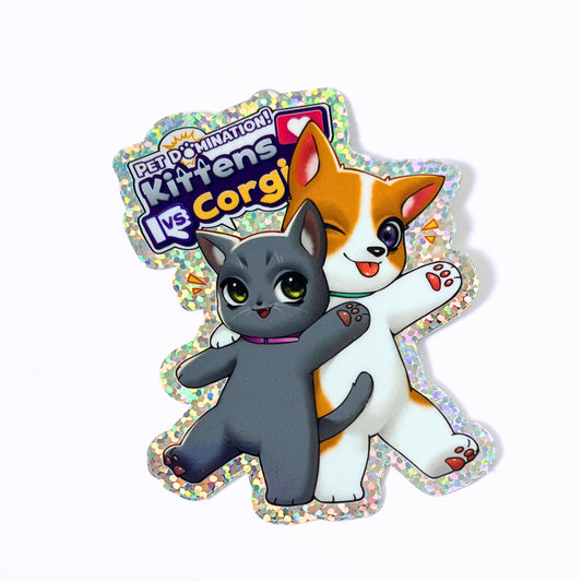 Smokey + Skippy Glitter Sticker