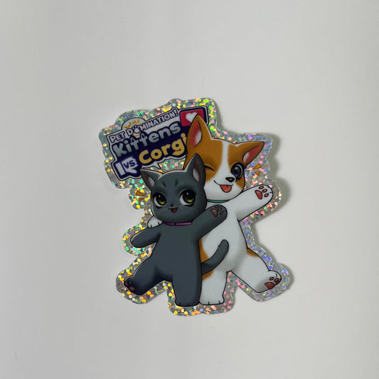 Smokey + Skippy Glitter Sticker